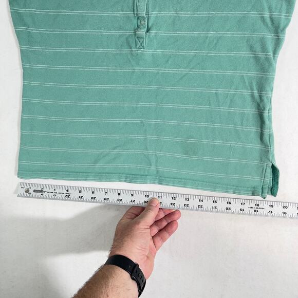 Sonoma Pullover Shirt Woman's Medium 6 Metal Snap Buttons Henley Light Green - Picture 7 of 11